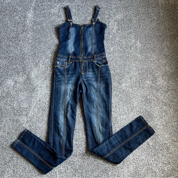 Dereon Denim Jumpsuit Sz M/33” - Picture 2 of 8